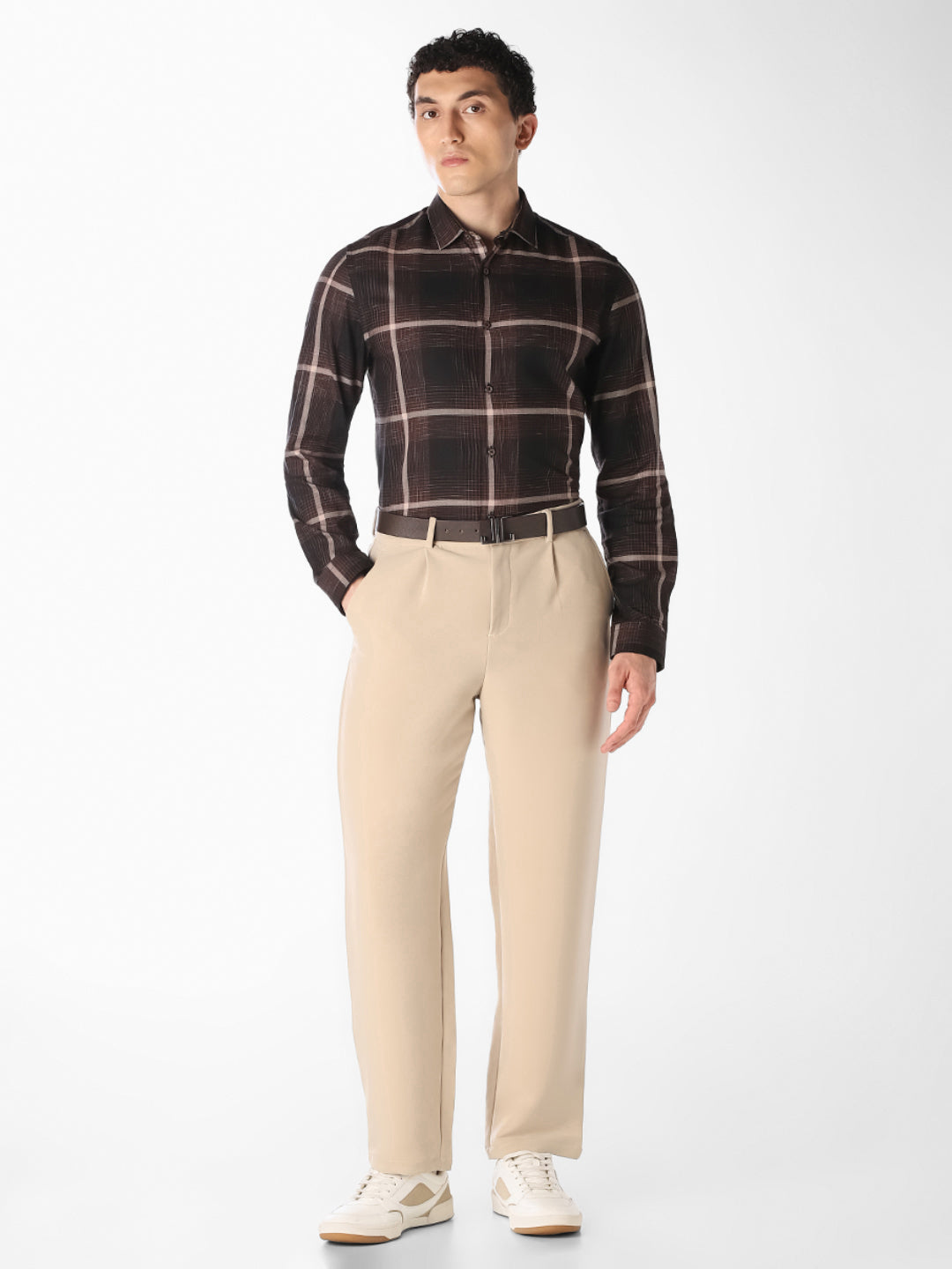 Dark Brown Checked Shirt