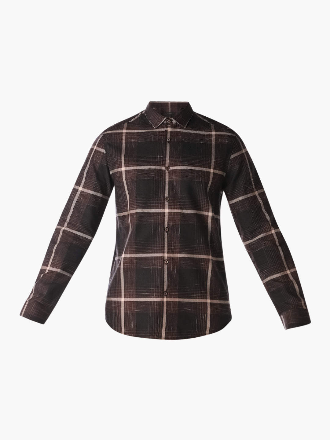 Dark Brown Checked Shirt