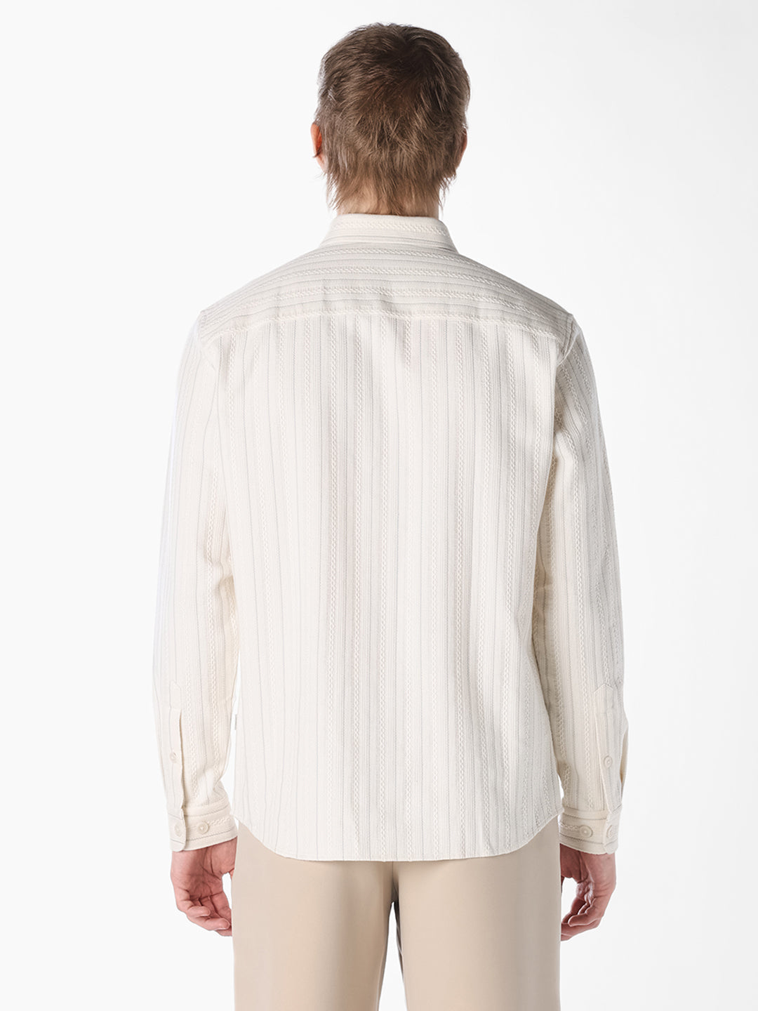 White Dobby Cotton Shirt