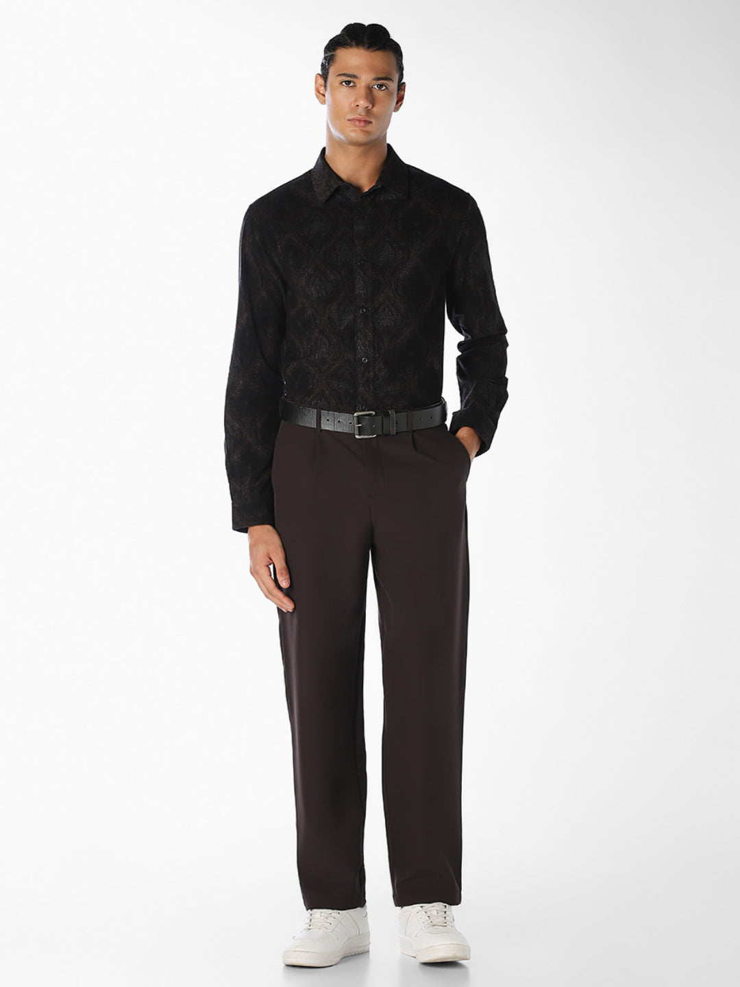 Printed Dobby Slim Fit Shirt