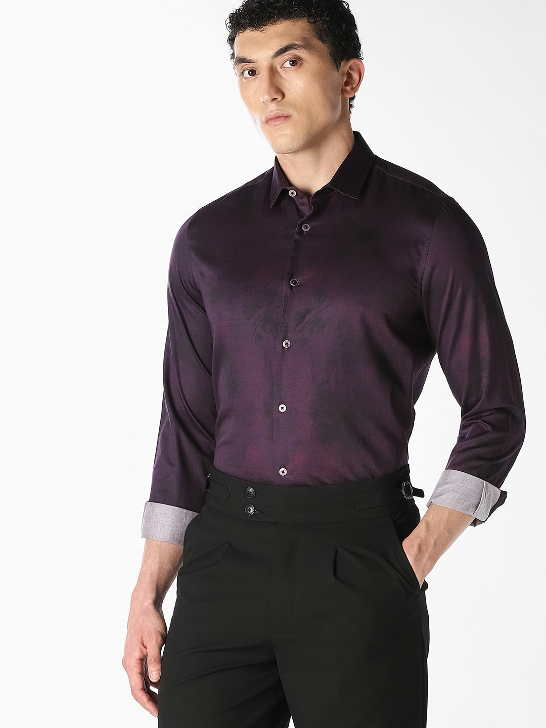 Floral Jacquard Slim Fit Shirt