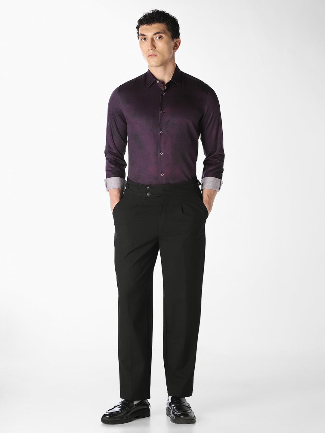 Floral Jacquard Slim Fit Shirt