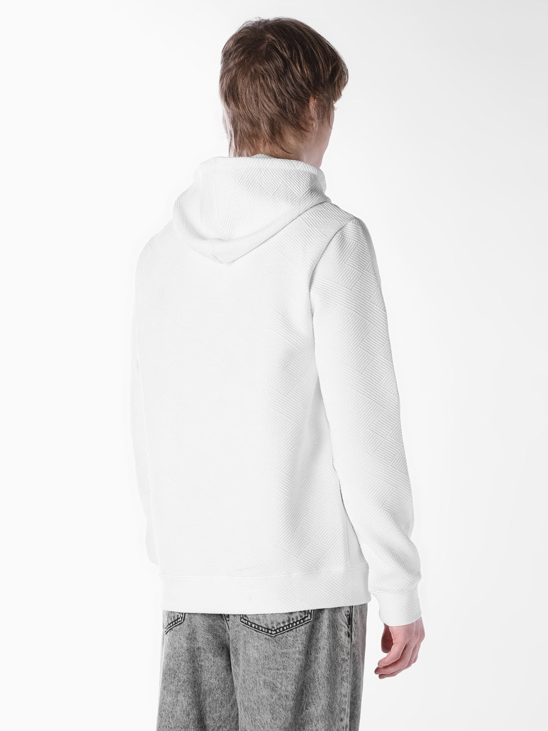 White Jacquard Regular Fit Pullover