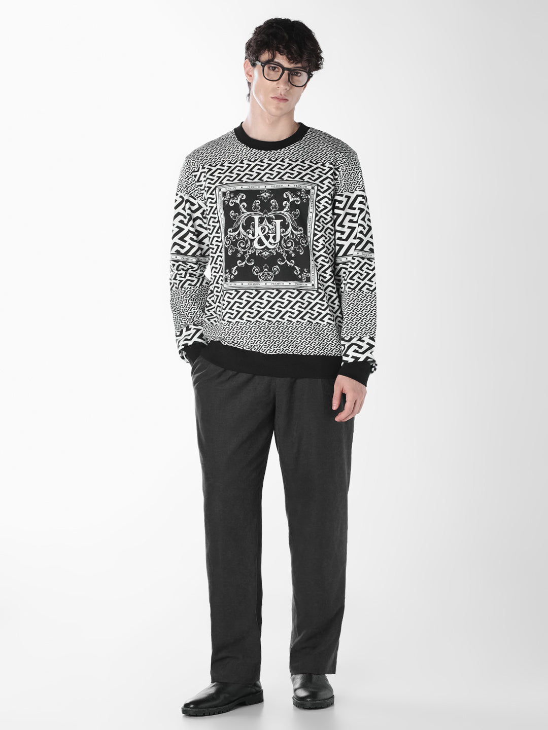 Monochrome Printed Sweatshirt