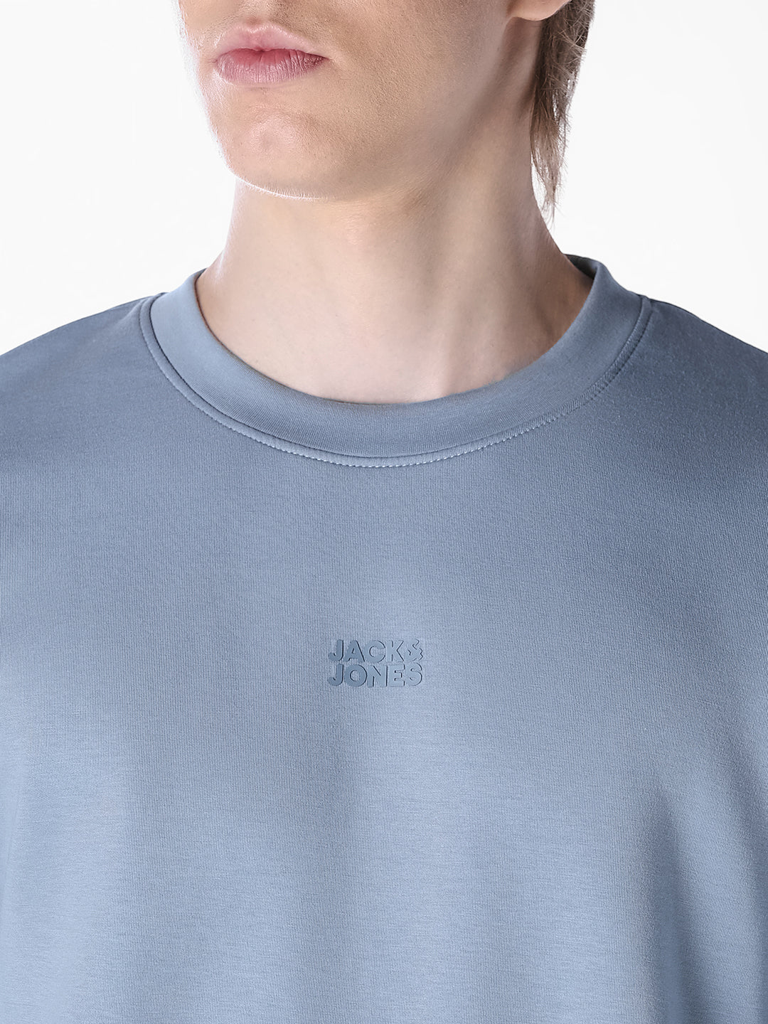 Navy Blue Solid Regular Fit Pullover