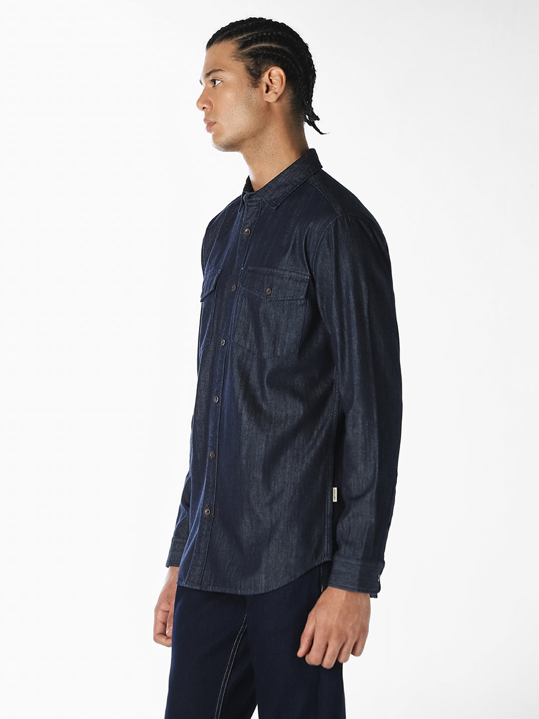 Dark Blue Denim Shirt