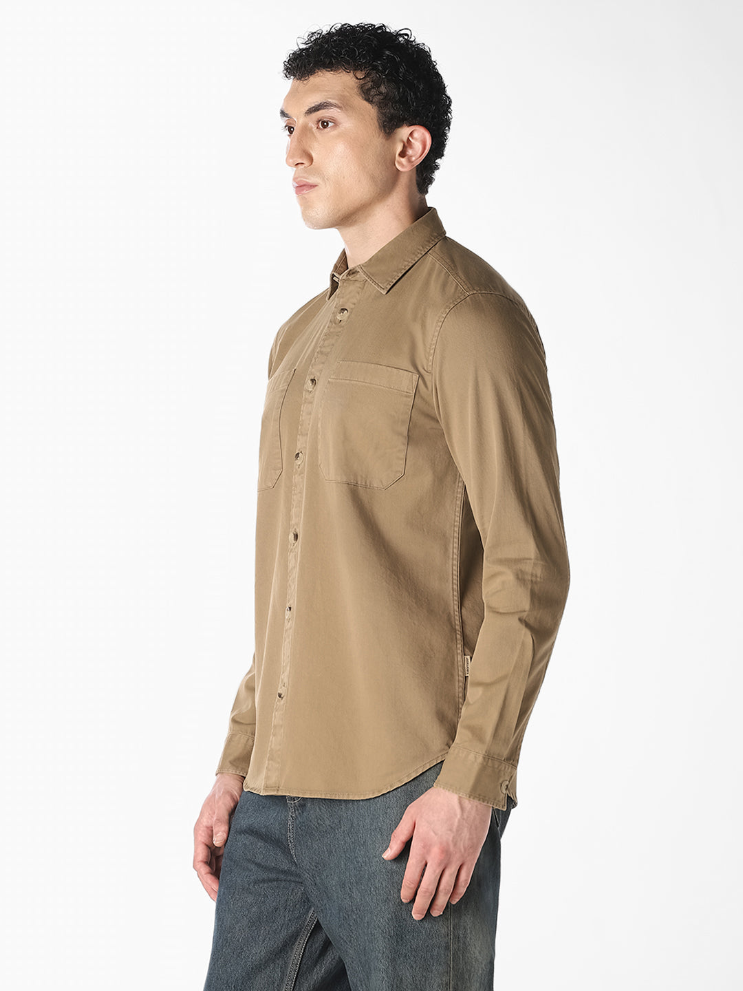 Beige Regular Fit Shirt