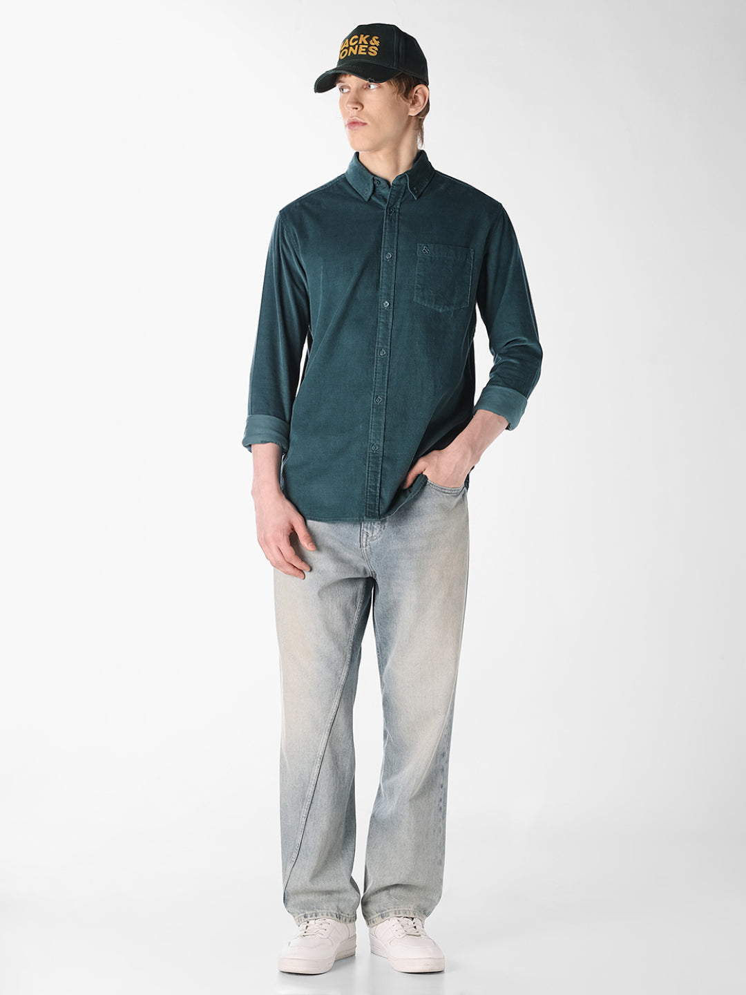 Teal Blue Cotton Shirt