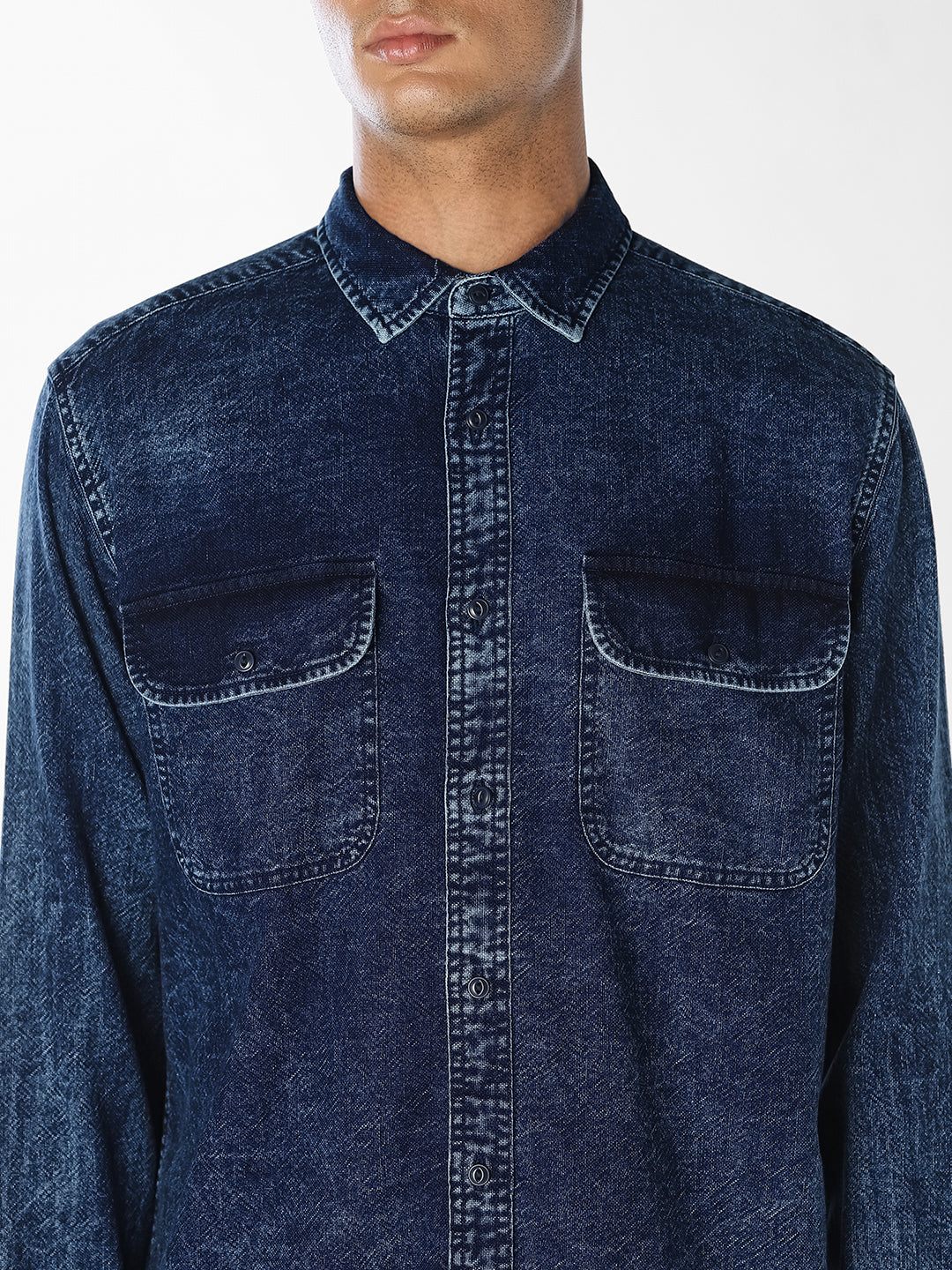 Blue Washed Denim Shirt