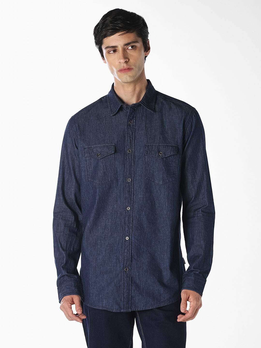 Dark Blue Denim Shirt