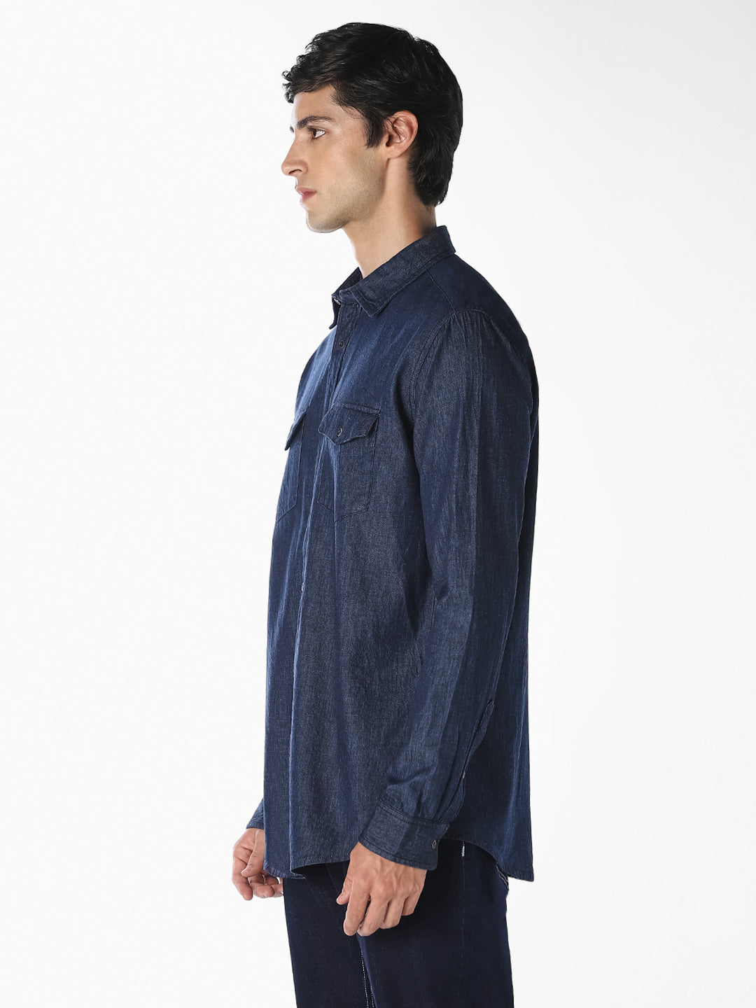 Dark Blue Denim Shirt