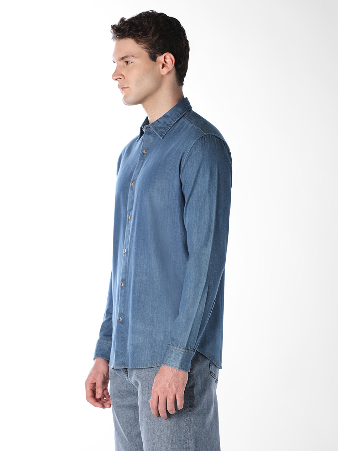 Blue Washed Denim Shirt