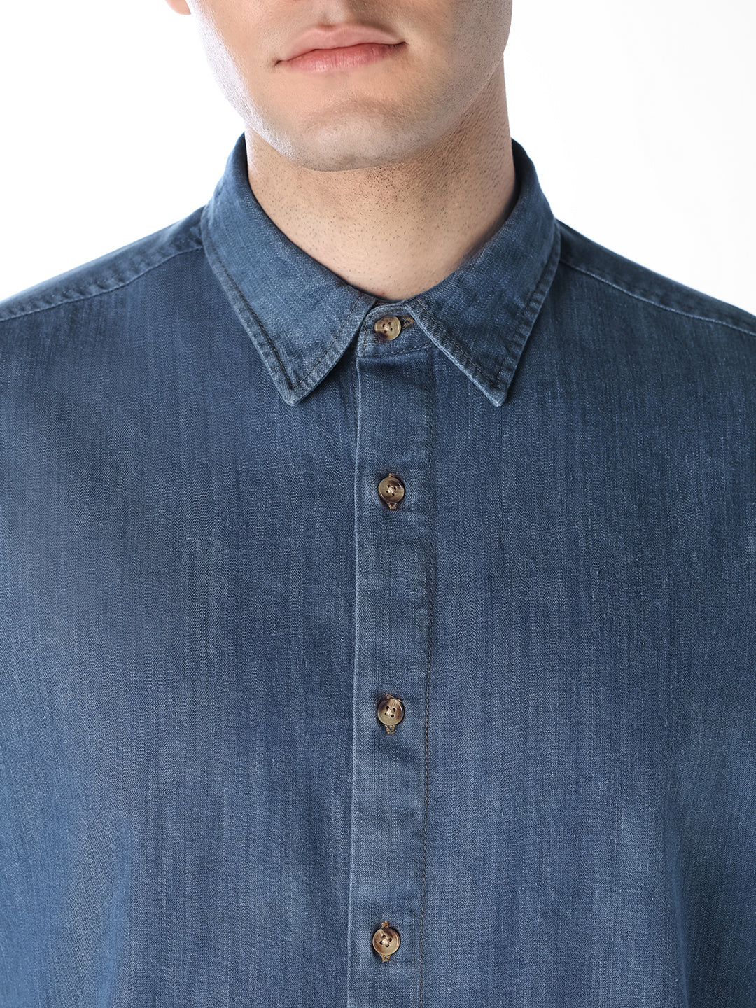 Blue Washed Denim Shirt