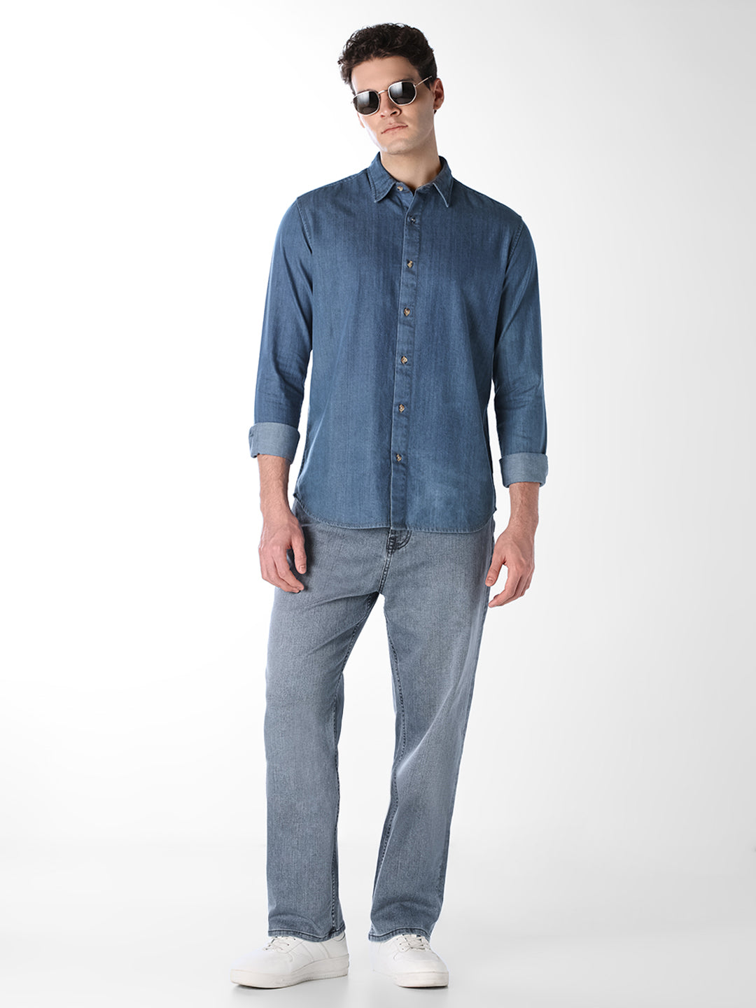 Blue Washed Denim Shirt