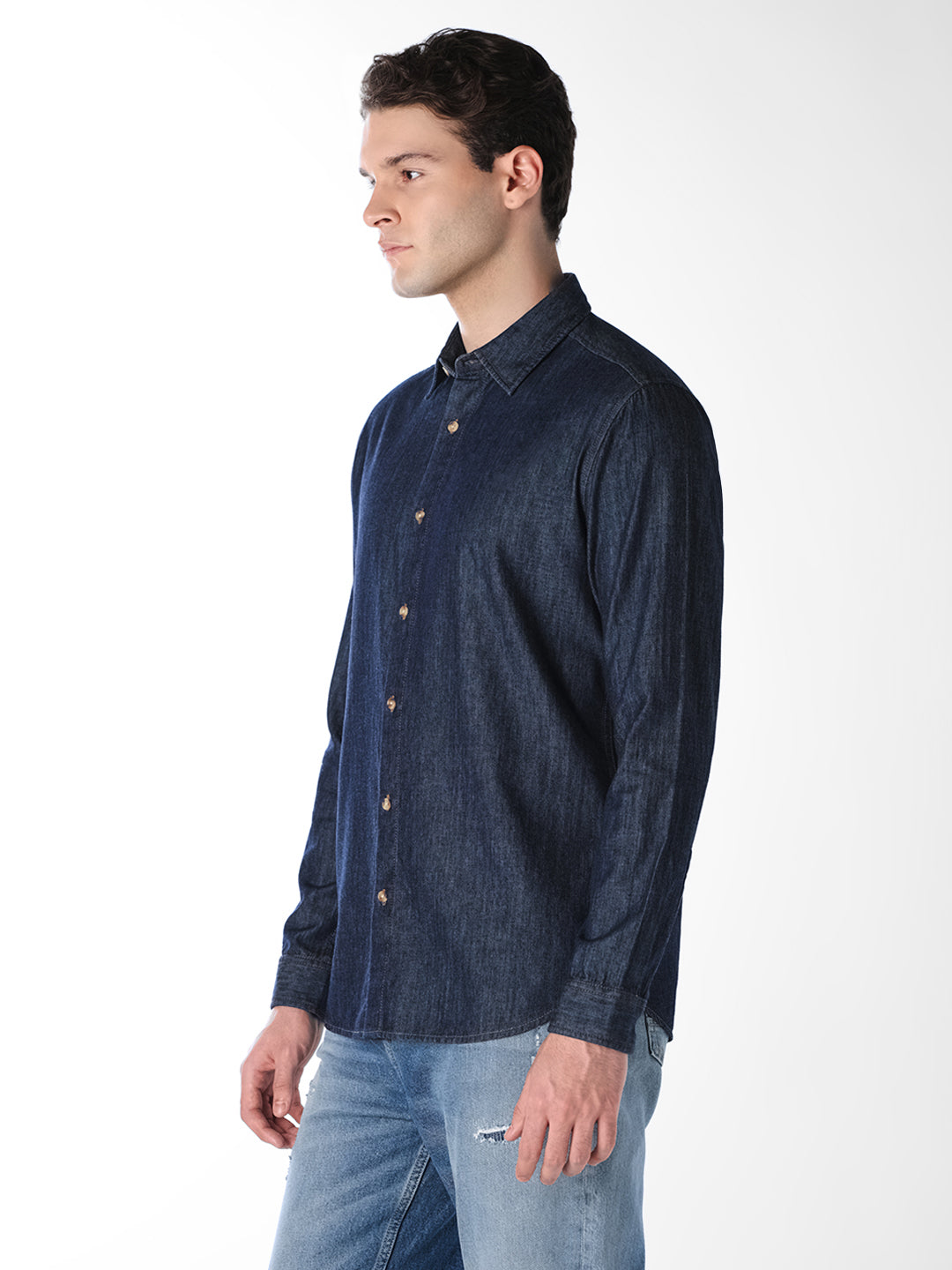 Dark Blue Denim Shirt