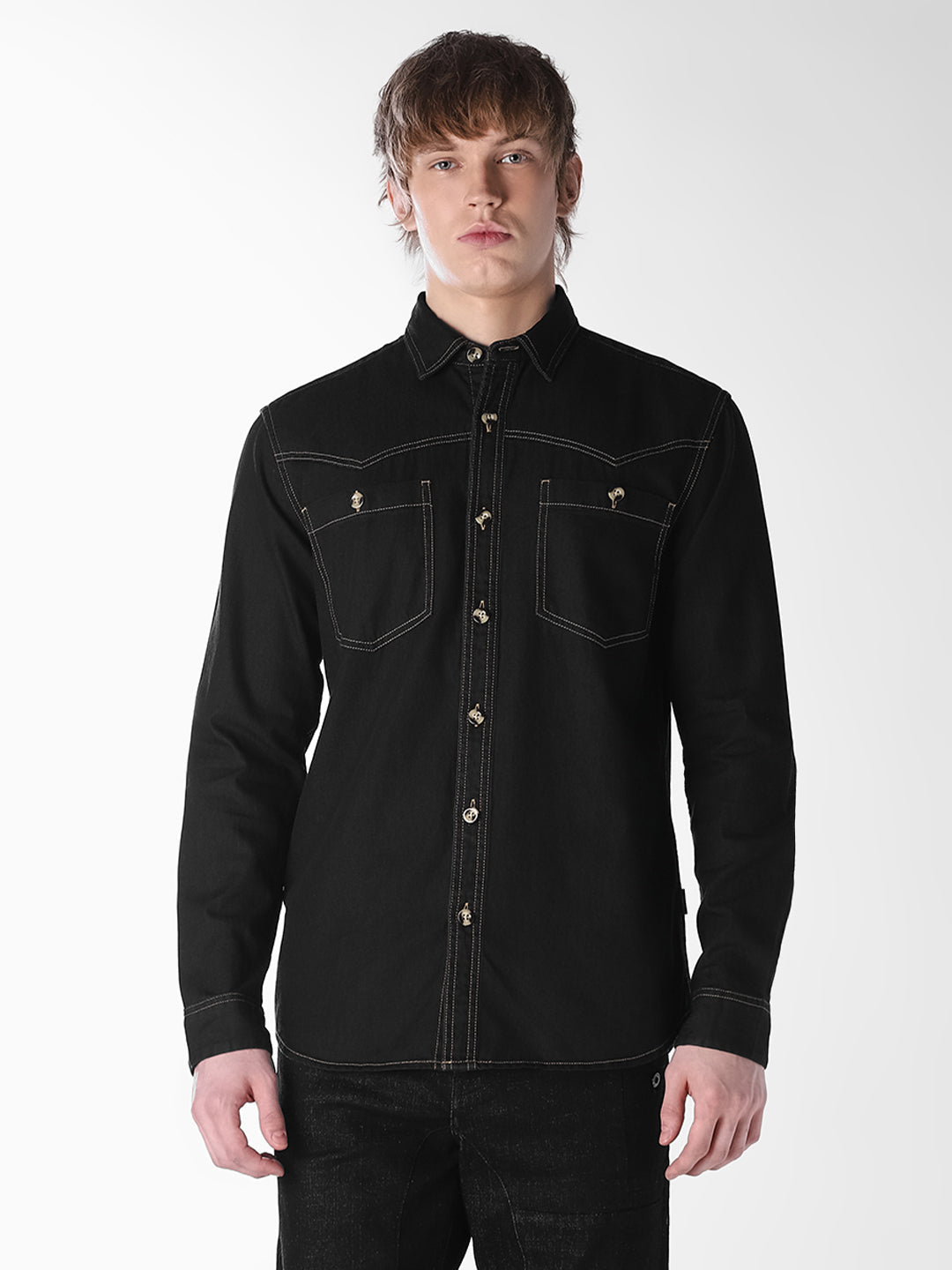 Contrast Stitch Cotton Shirt