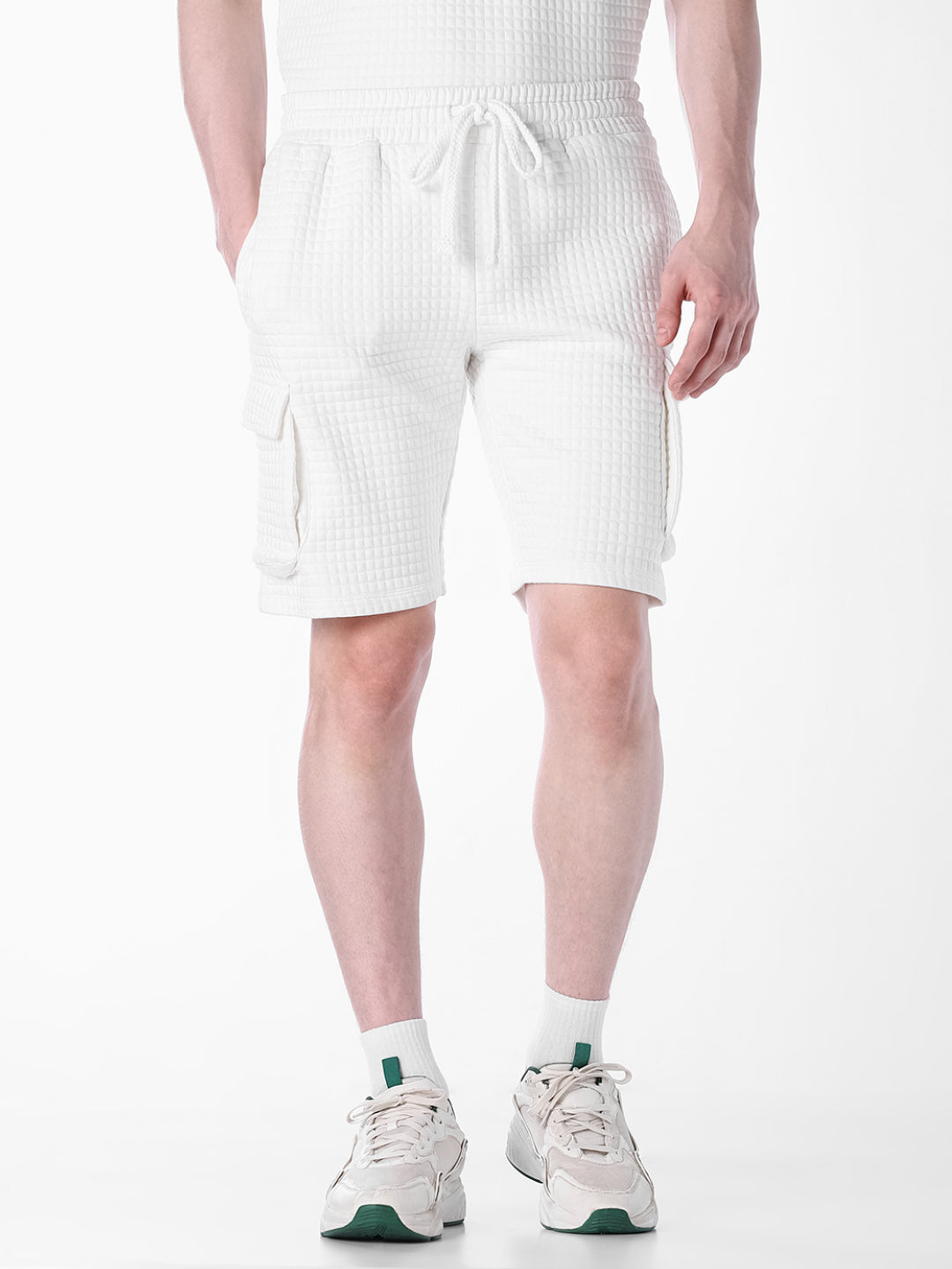 White Solid Regular Fit Sweatpants