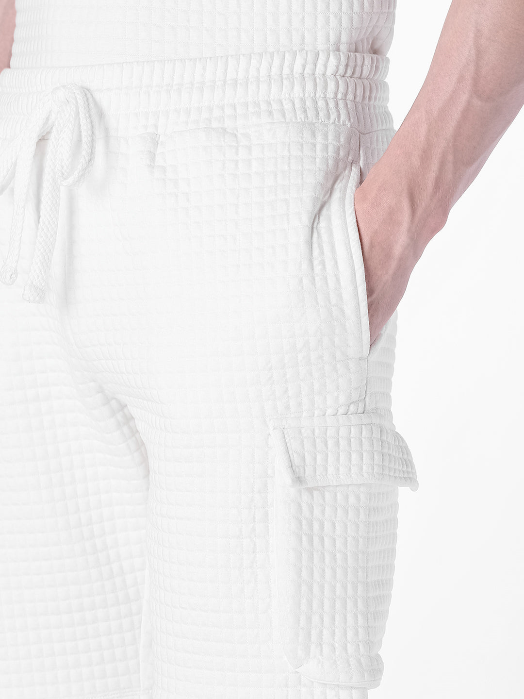 White Solid Regular Fit Sweatpants