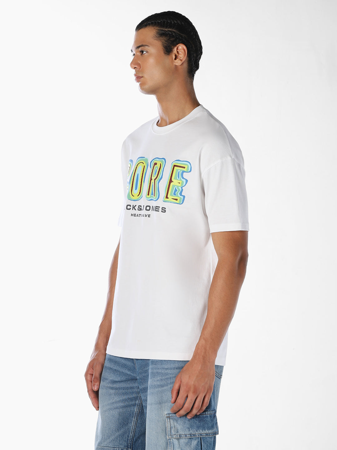 White Printed Oversized T-shirt