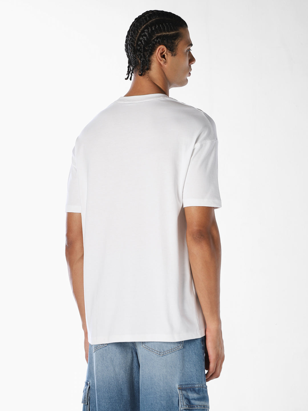 White Printed Oversized T-shirt