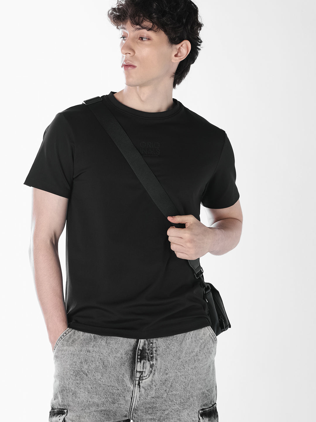 Black Tonal Logo Print T-shirt