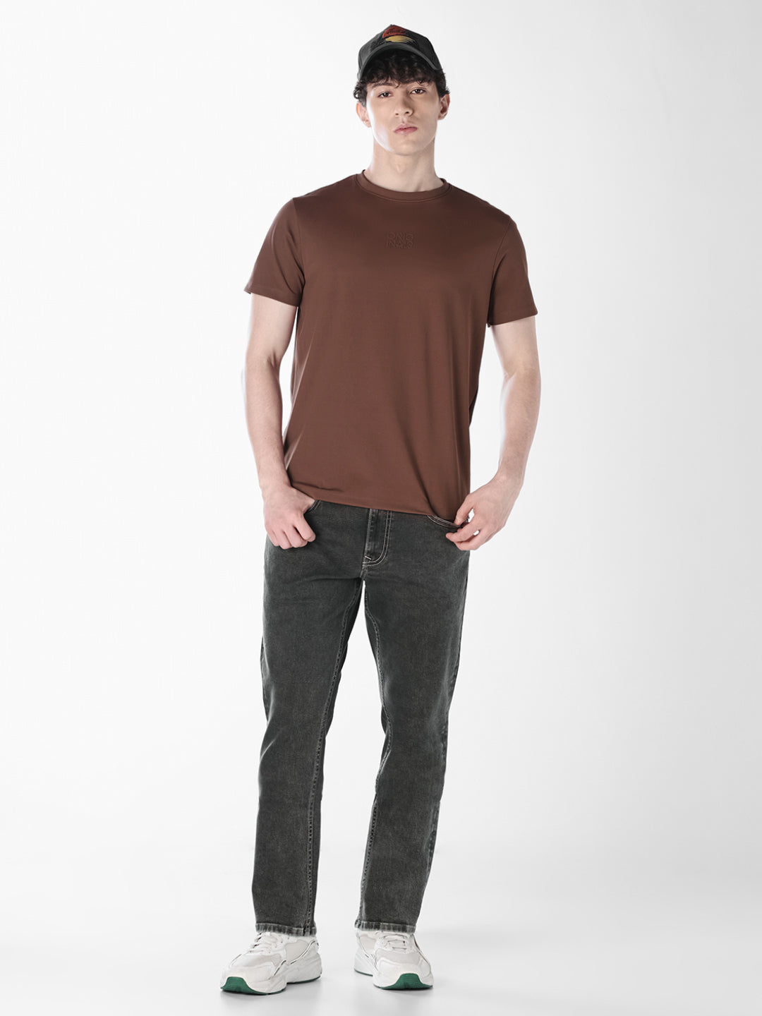 Brown Tonal Logo Print T-shirt