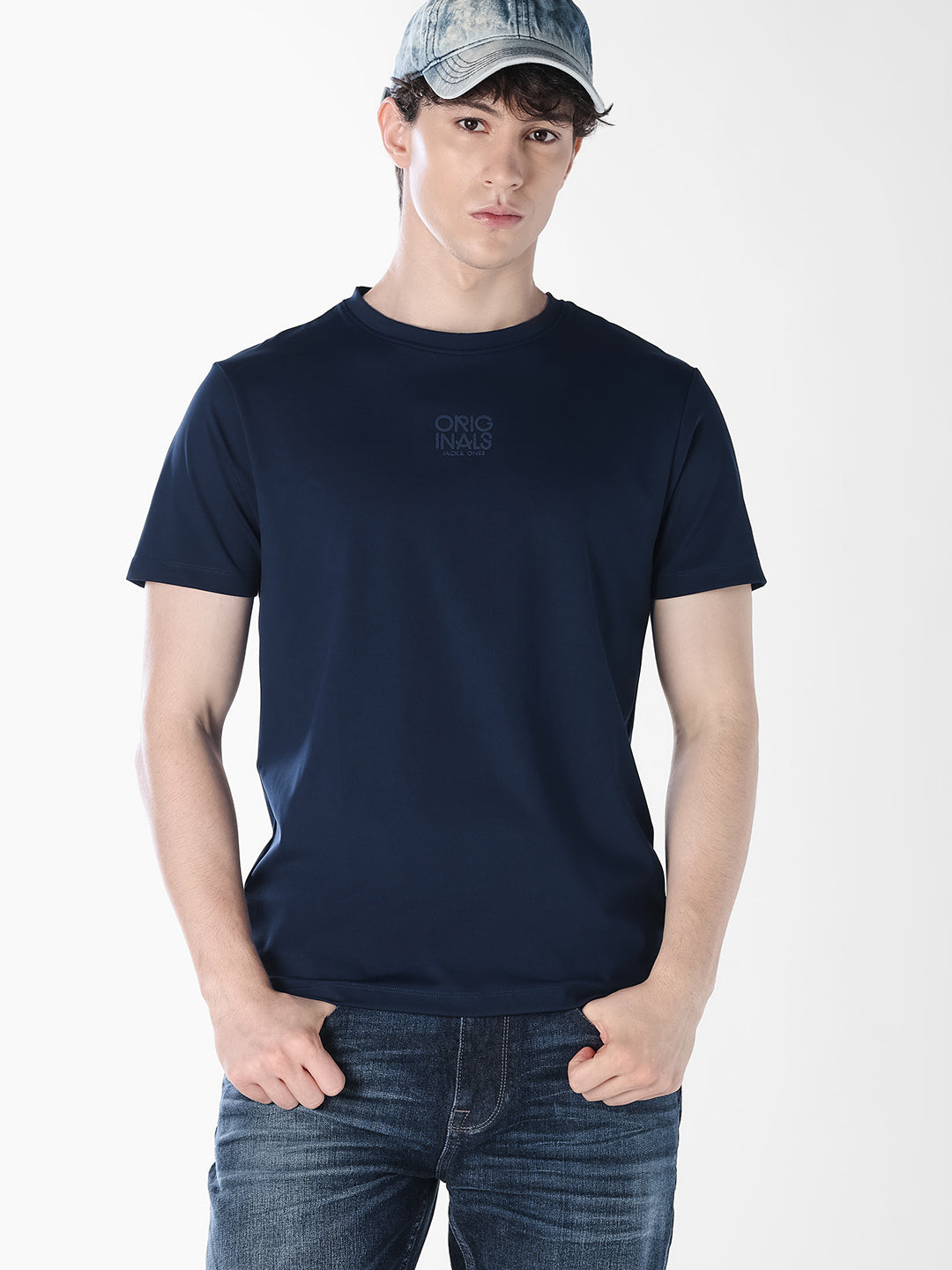 Blue Tonal Logo Print T-shirt