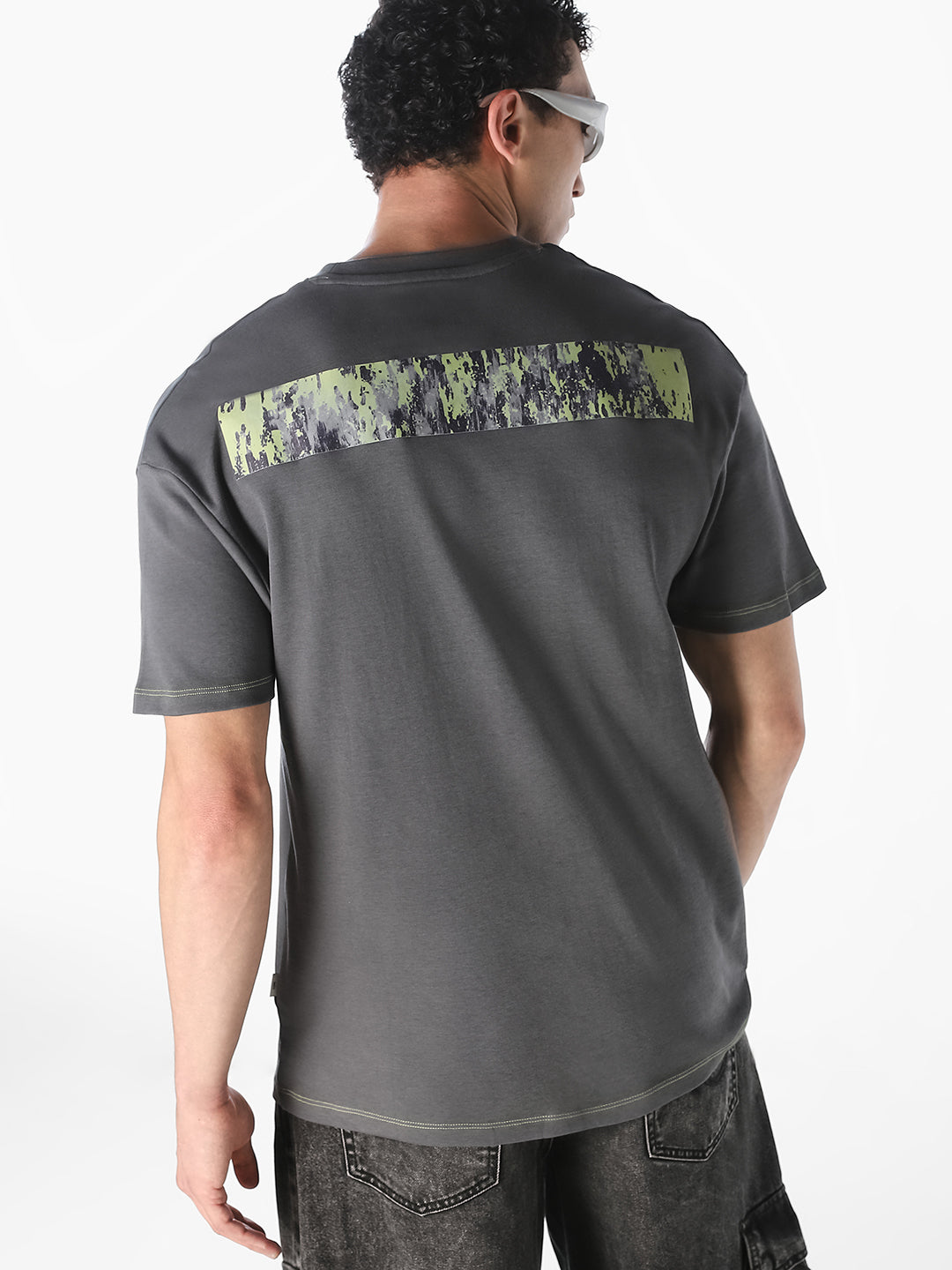 Grey Printed Oversized T-shirt