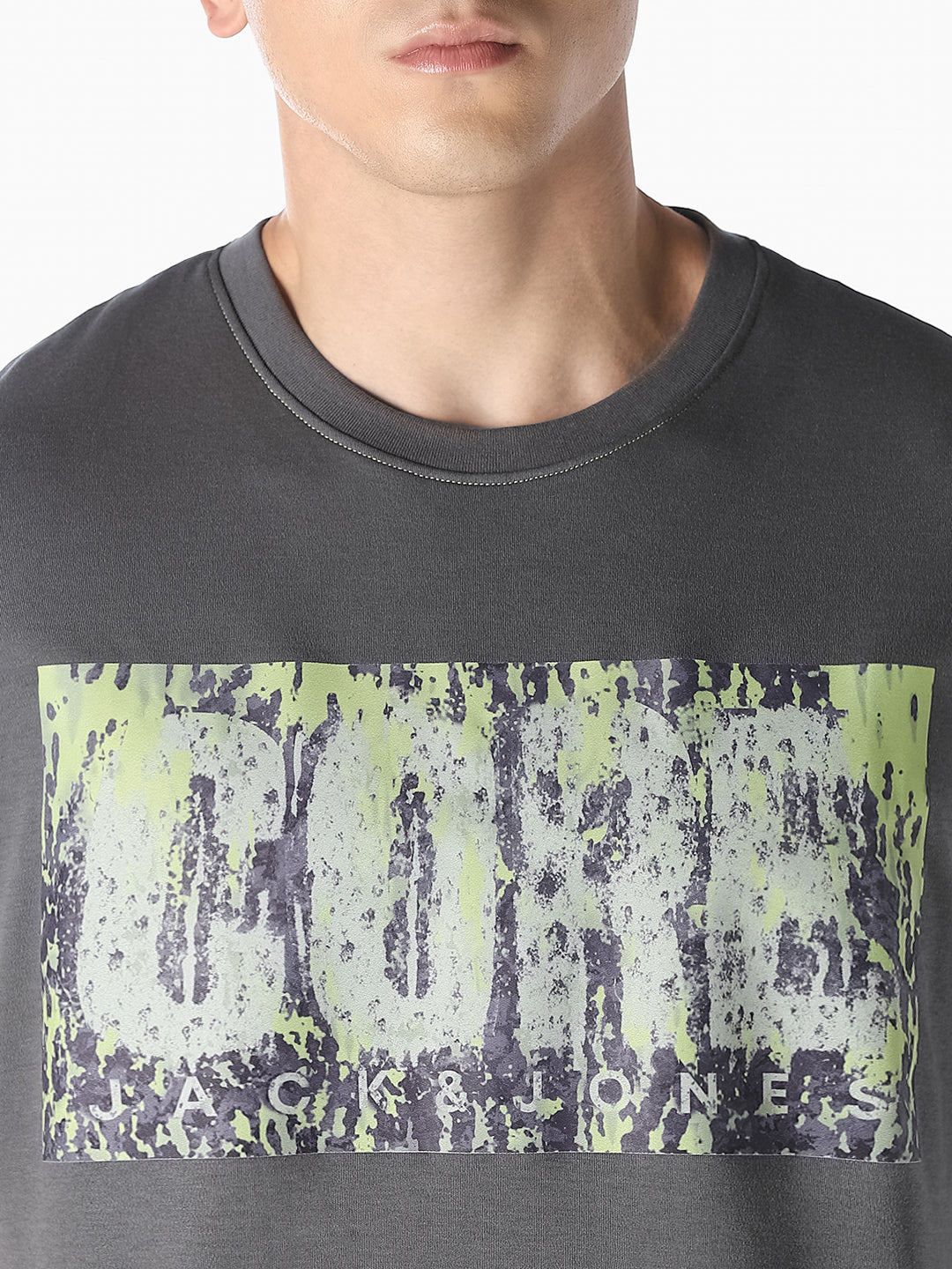 Grey Printed Oversized T-shirt