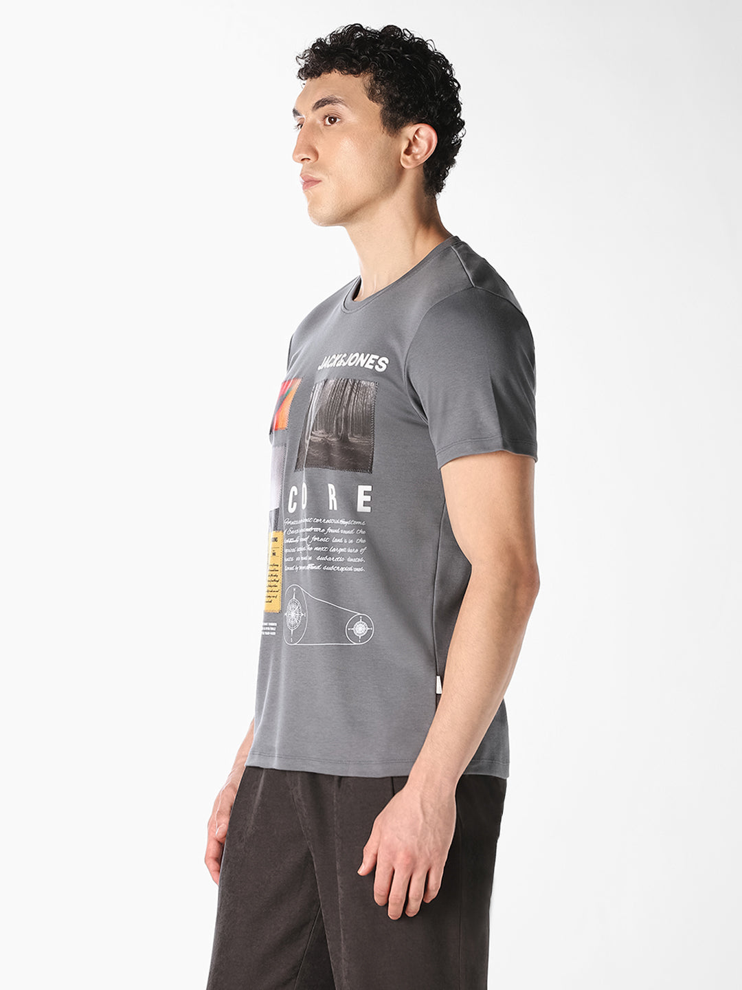 Grey Graphic Print T-Shirt
