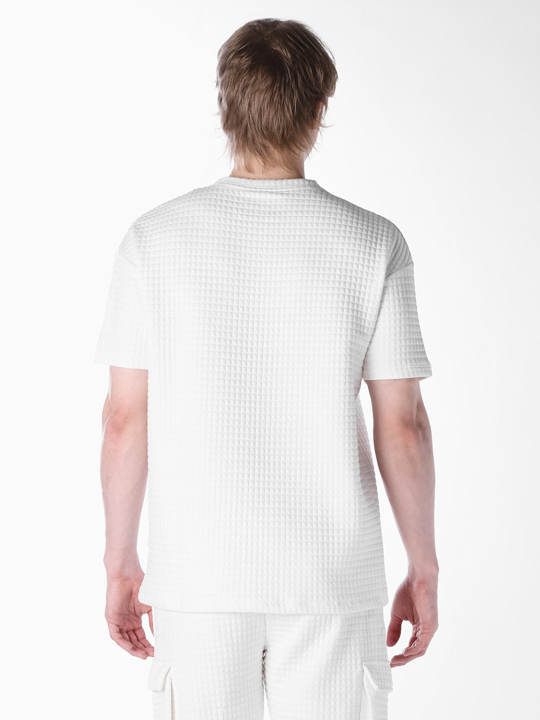 White Solid Oversized Fit T-shirt