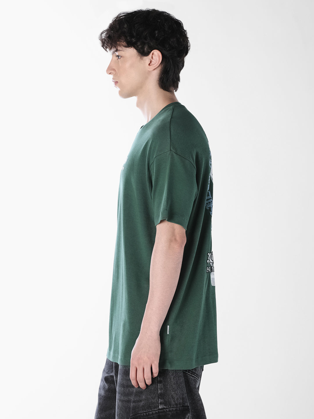 Green Back Printed Oversized T-shirt