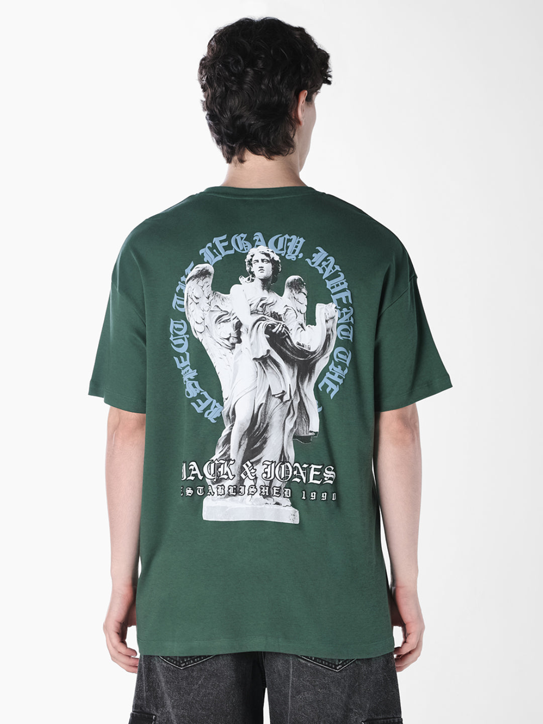 Green Back Printed Oversized T-shirt
