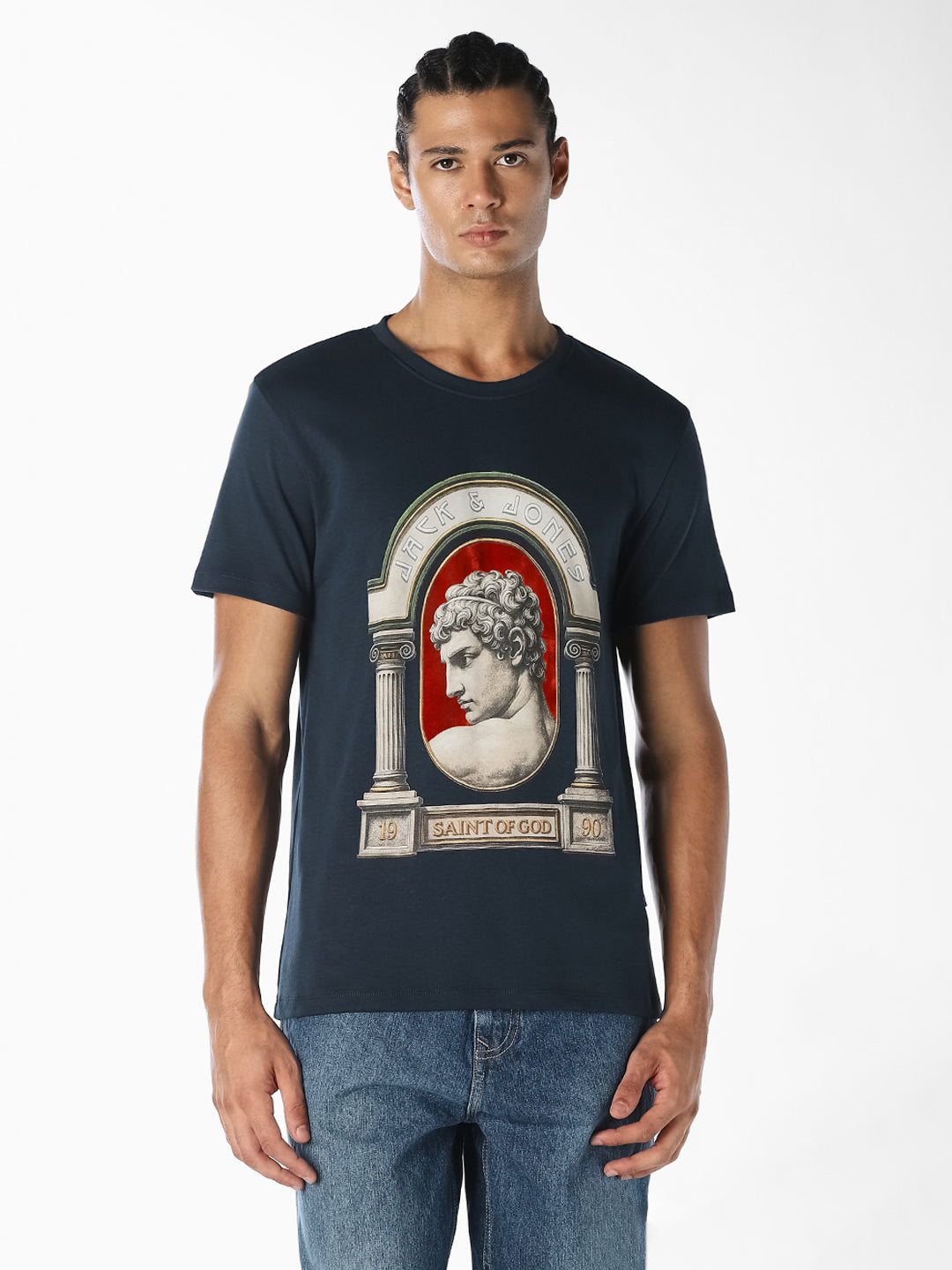 Navy Blue Graphic Print T-Shirt