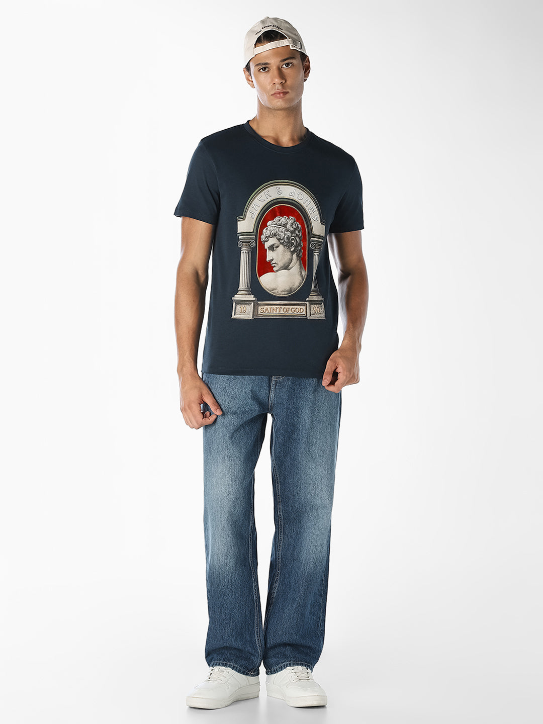 Navy Blue Graphic Print T-Shirt
