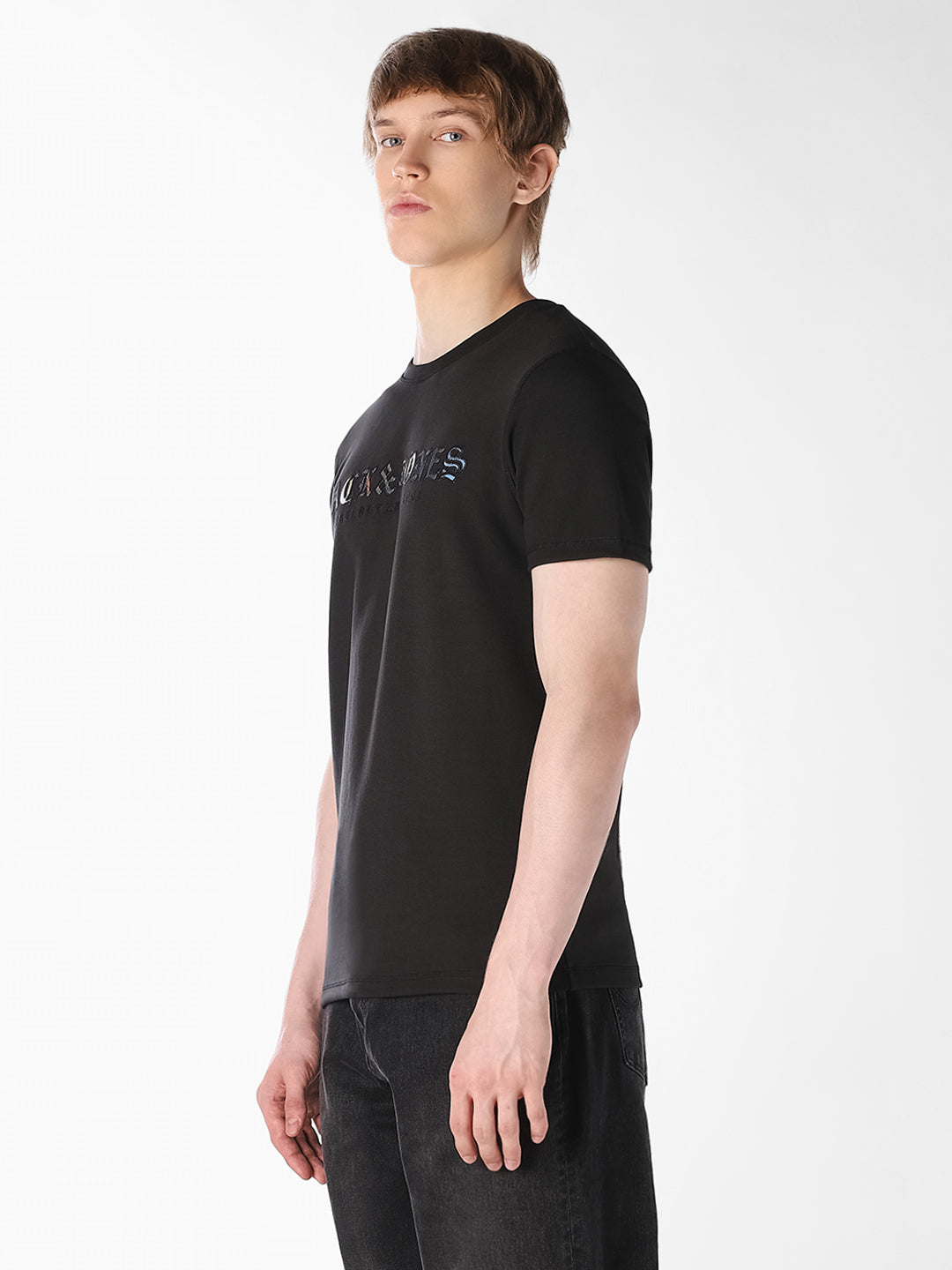 Black Printed Crew Neck T-shirt