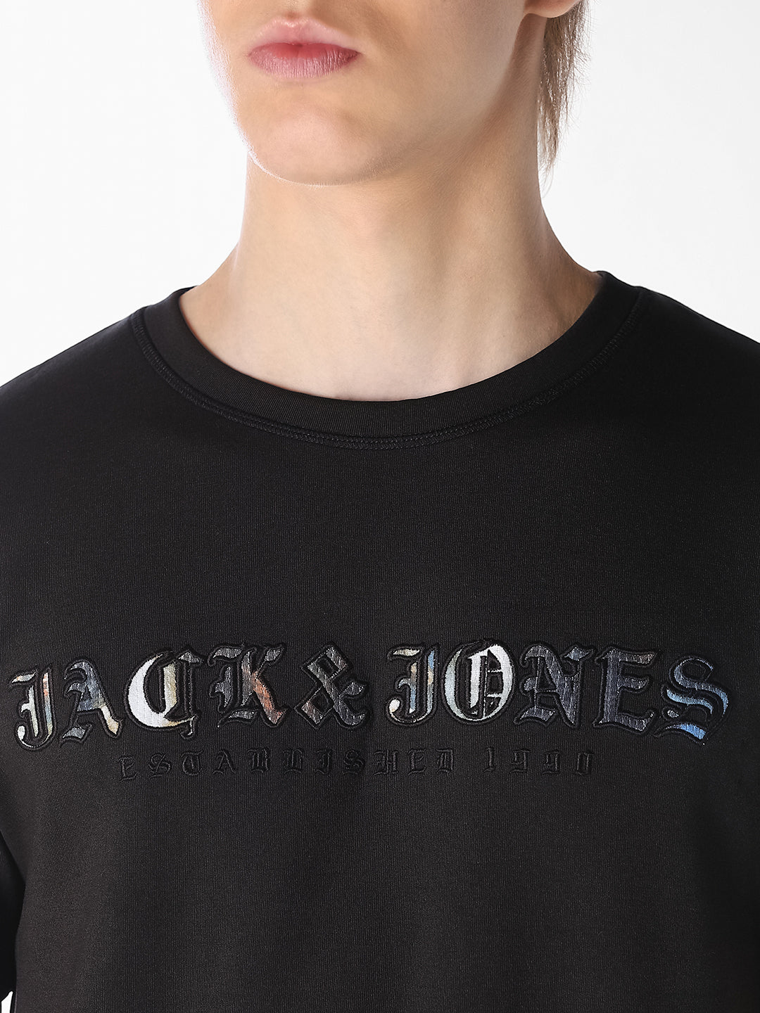 Black Printed Crew Neck T-shirt