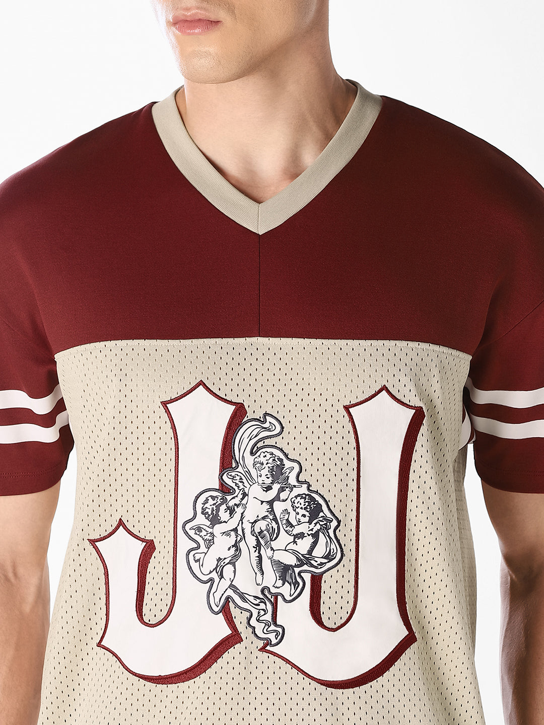 Varsity Graphic Mesh Oversized T-Shirt