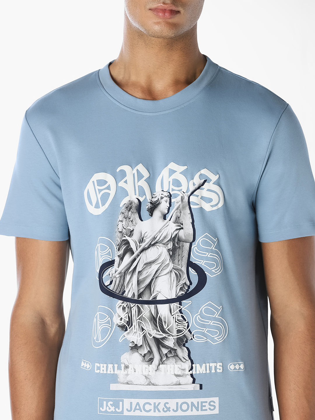 Blue Artwork Print T-shirt