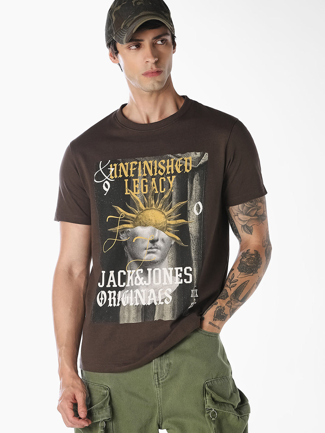 Brown Graphic Print T-Shirt