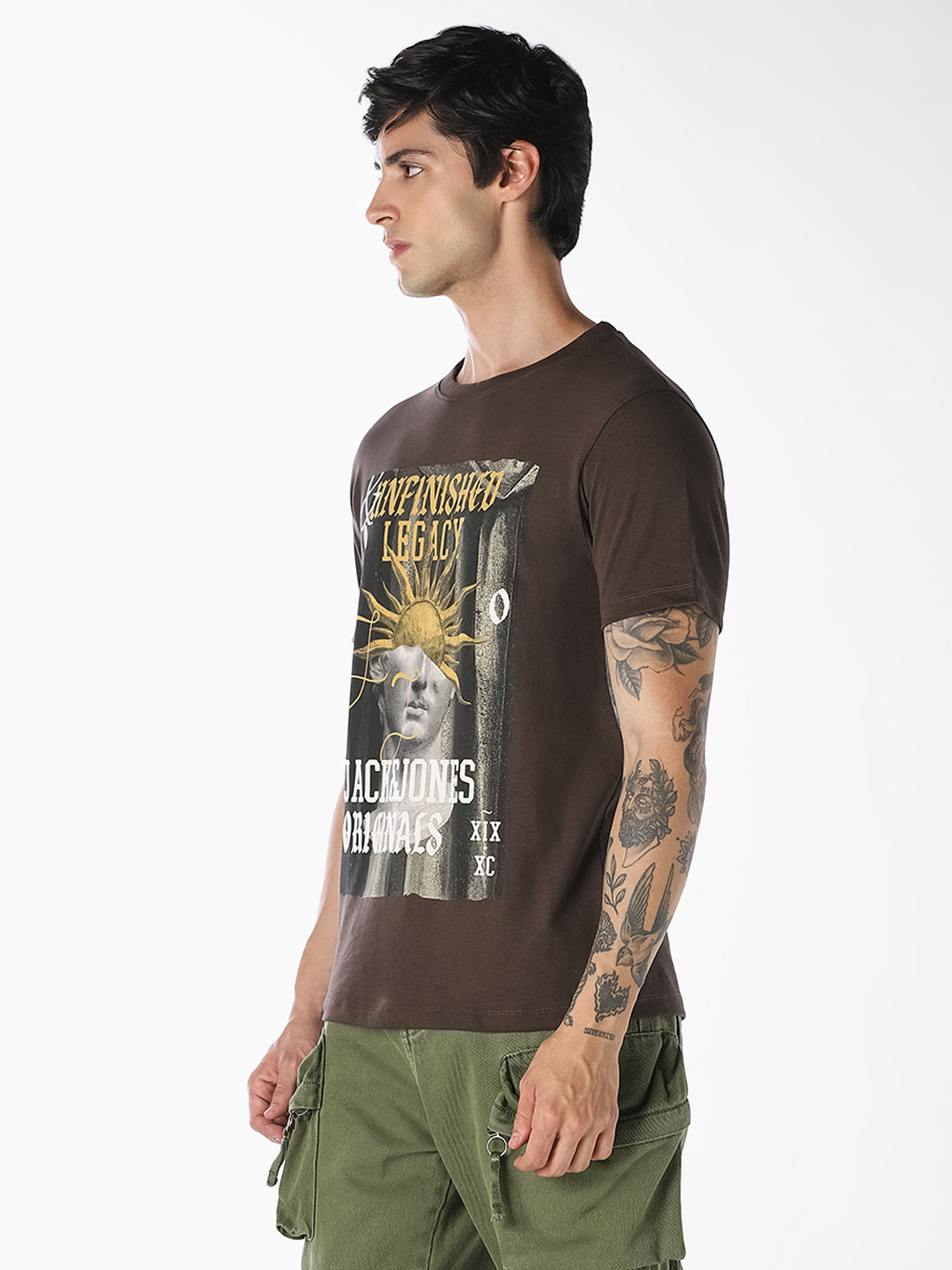 Brown Graphic Print T-Shirt