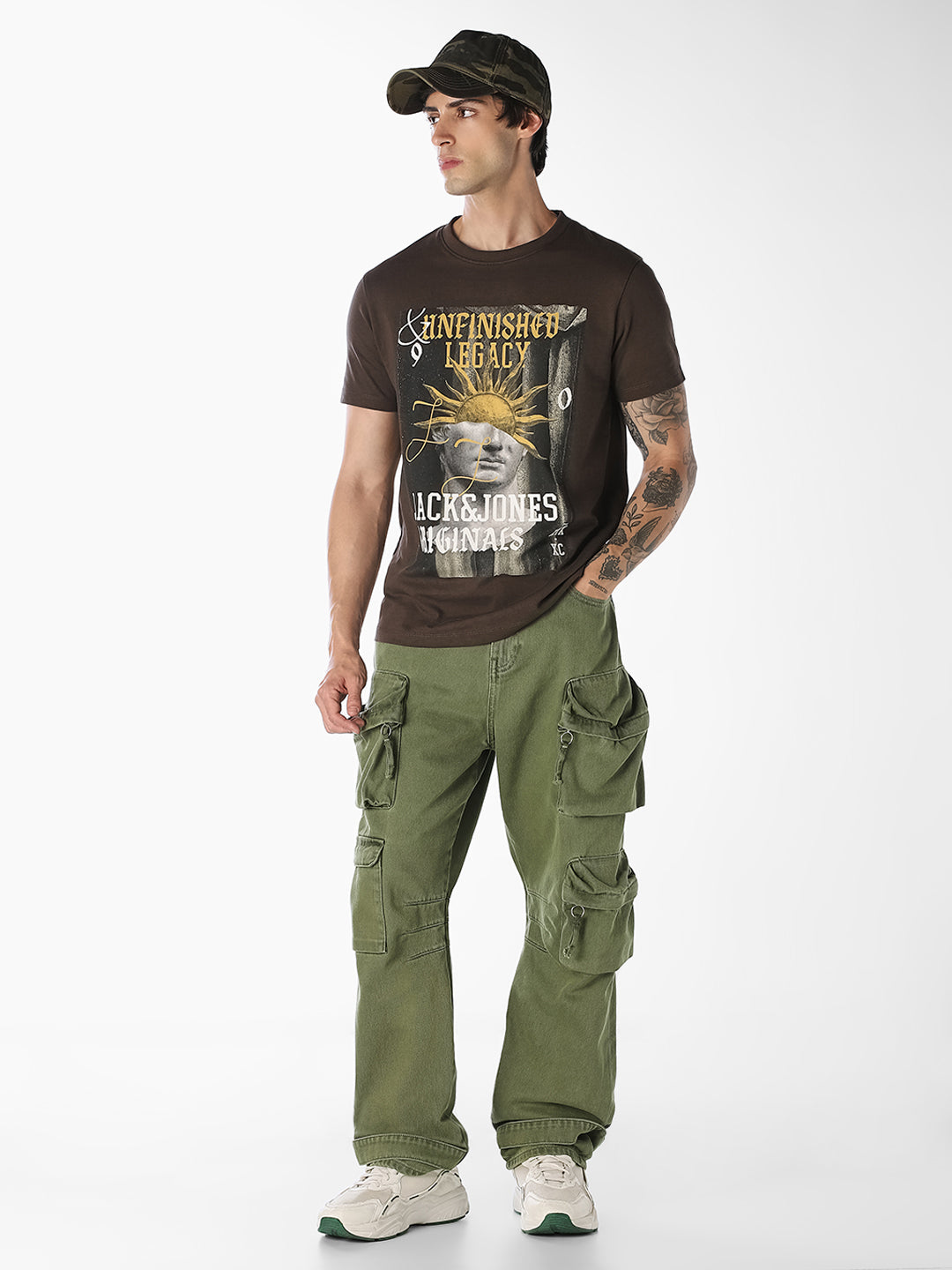 Brown Graphic Print T-Shirt