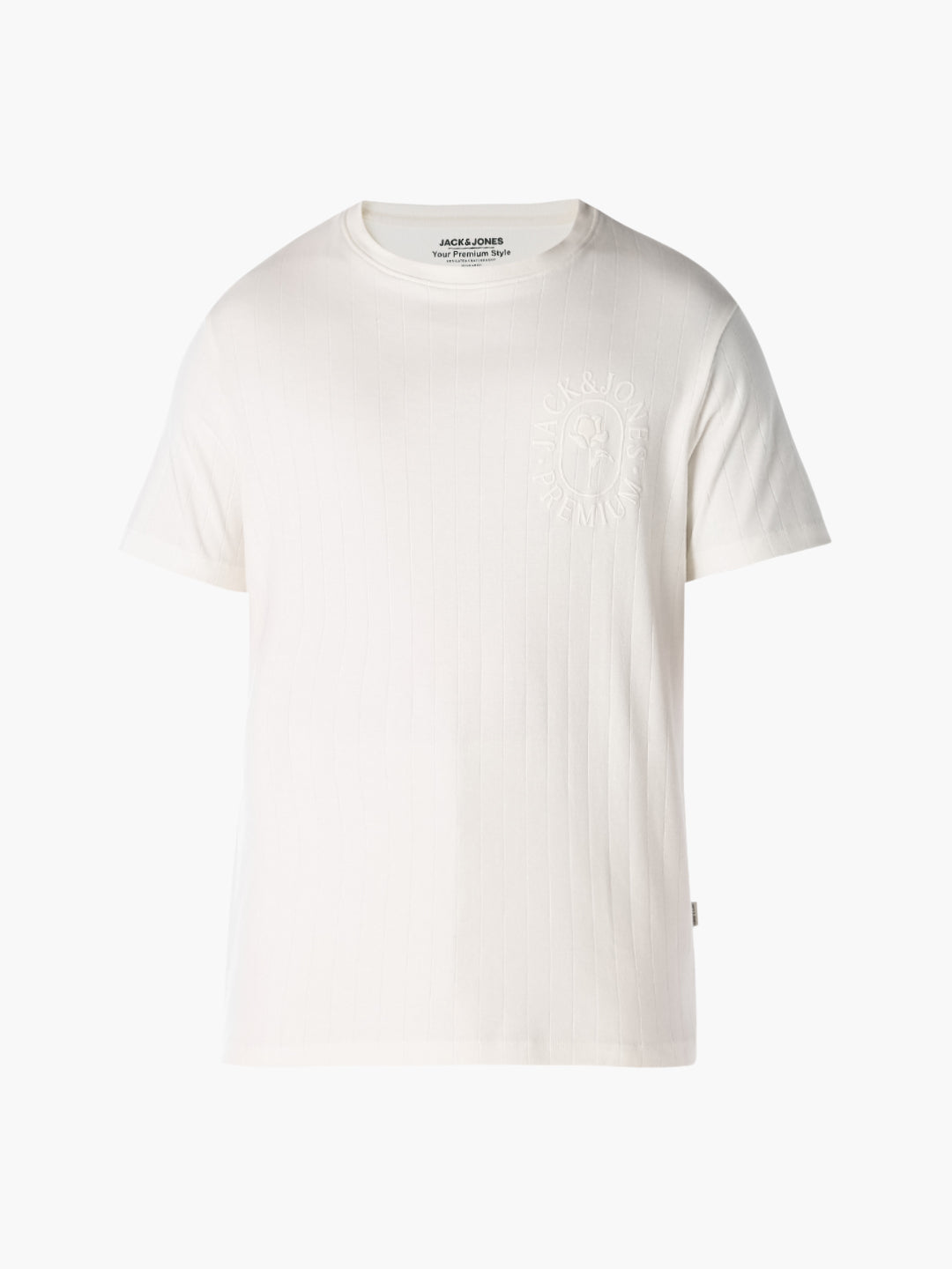White Striped Cotton T-Shirt