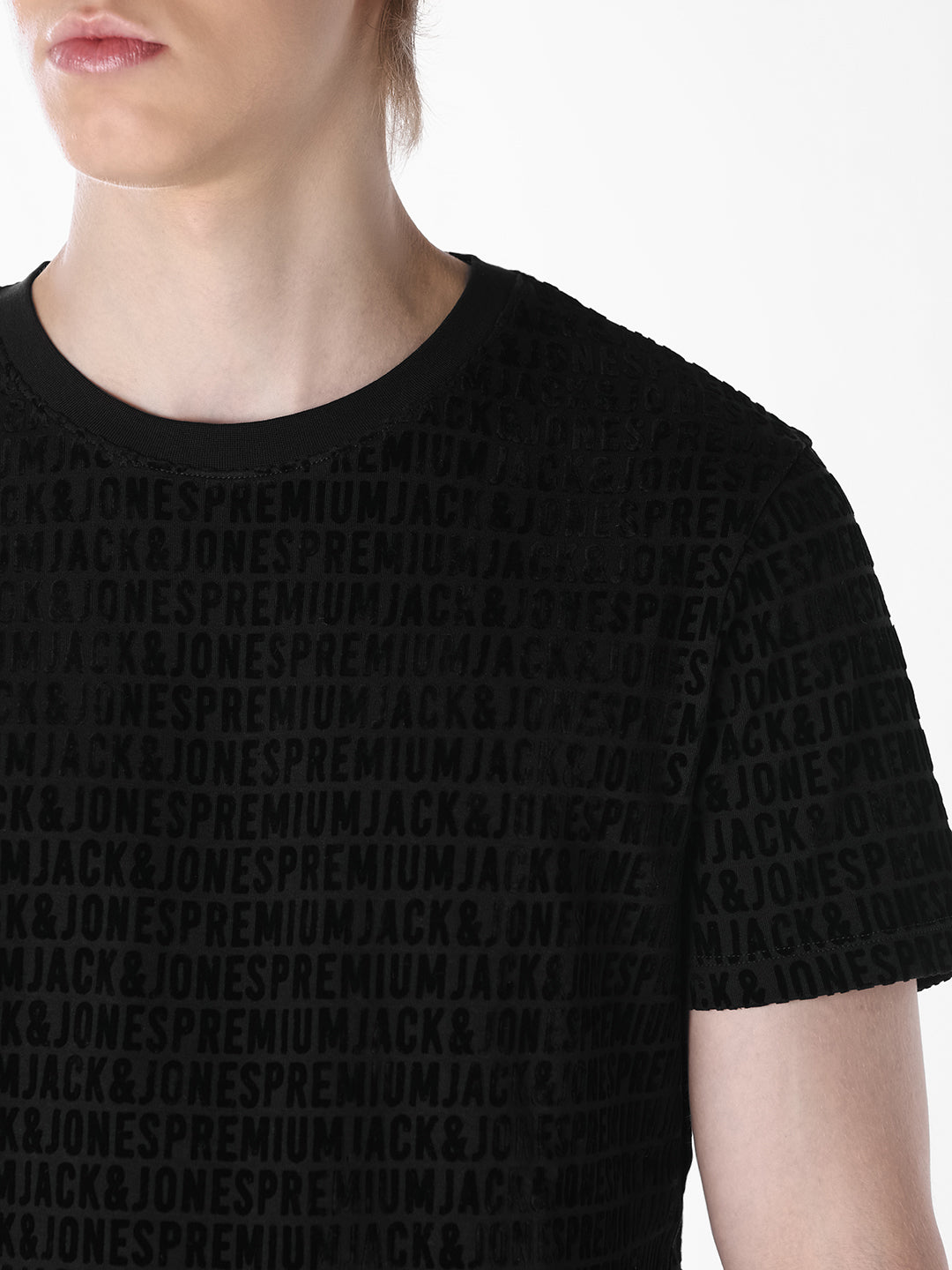 Black Flock Print T-shirt