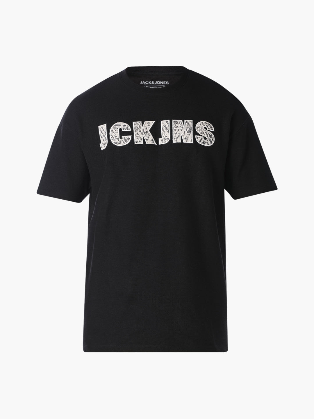 Black Applique Patchwork Oversized T-shirt