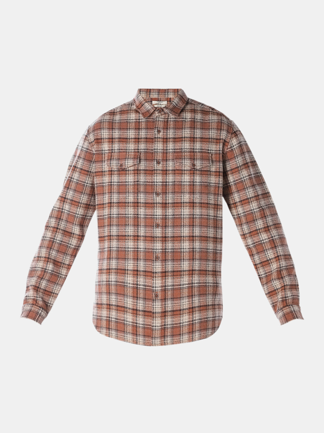 Brown Check Cotton Shirt