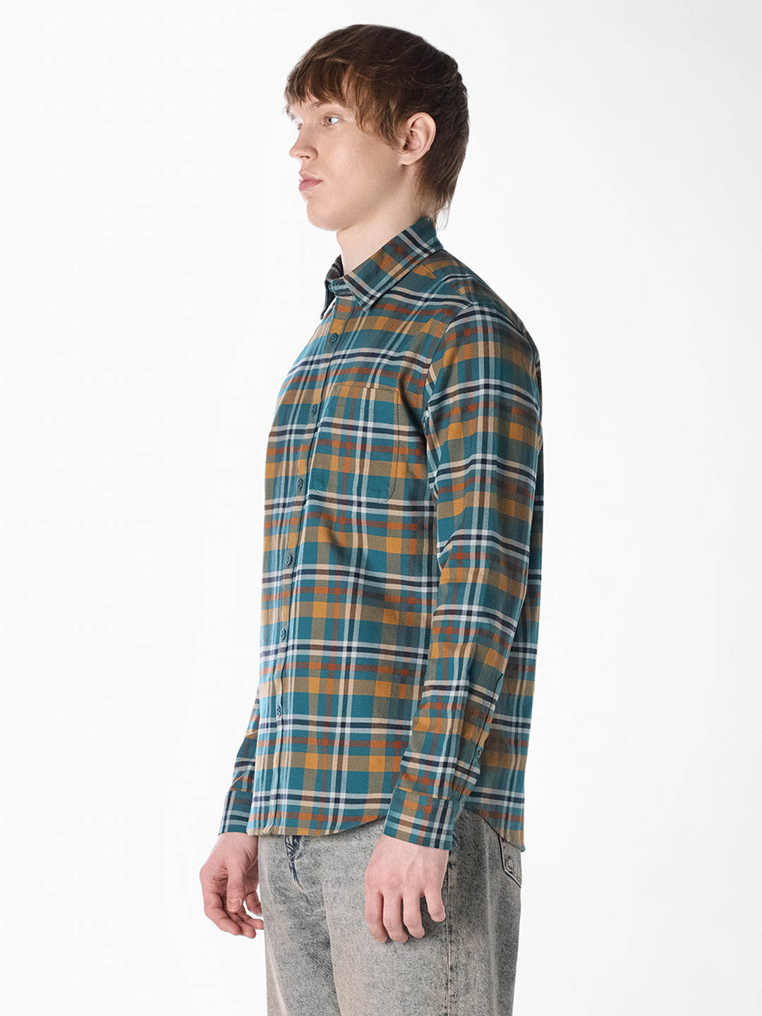 Multi-Colour Check Cotton Shirt