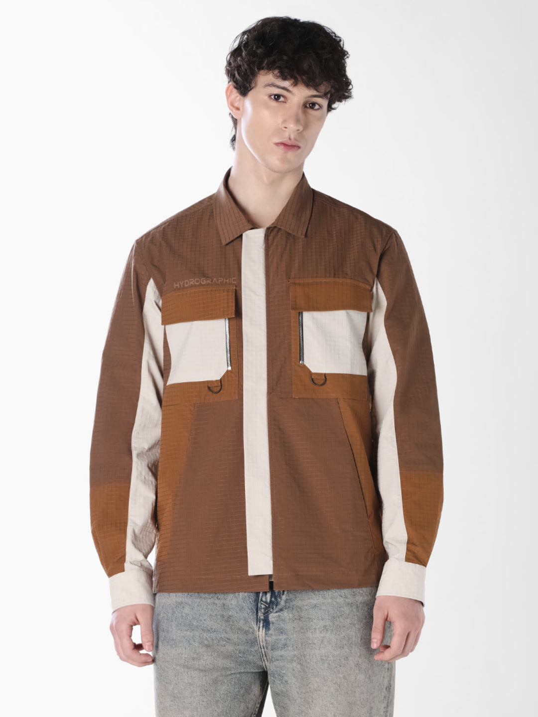Colourblocked Utility Cotton Shirt