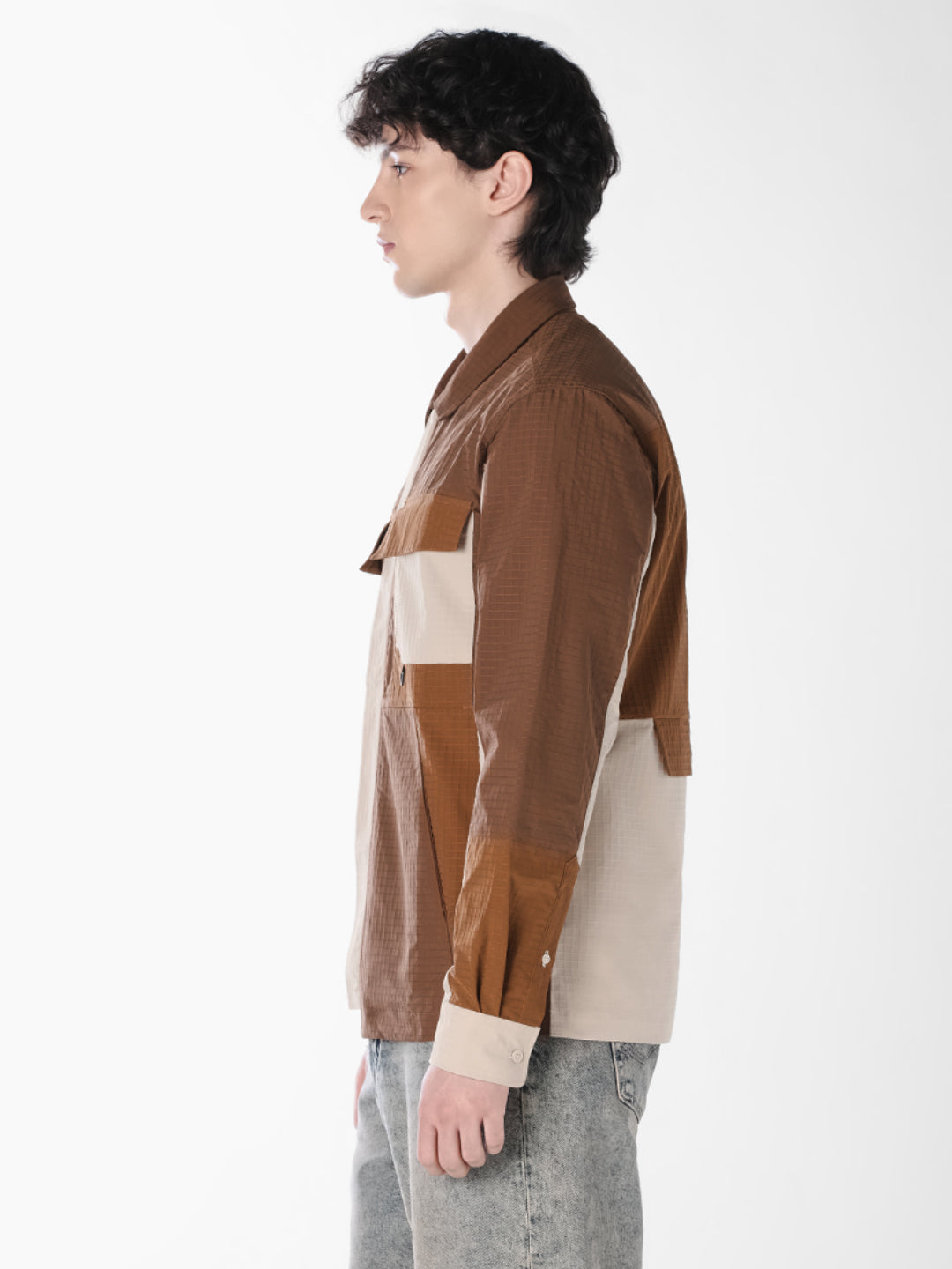 Colourblocked Utility Cotton Shirt