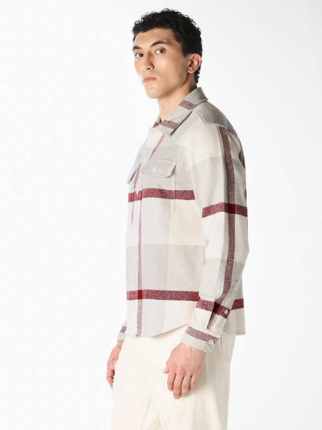 White Check Cotton Shirt